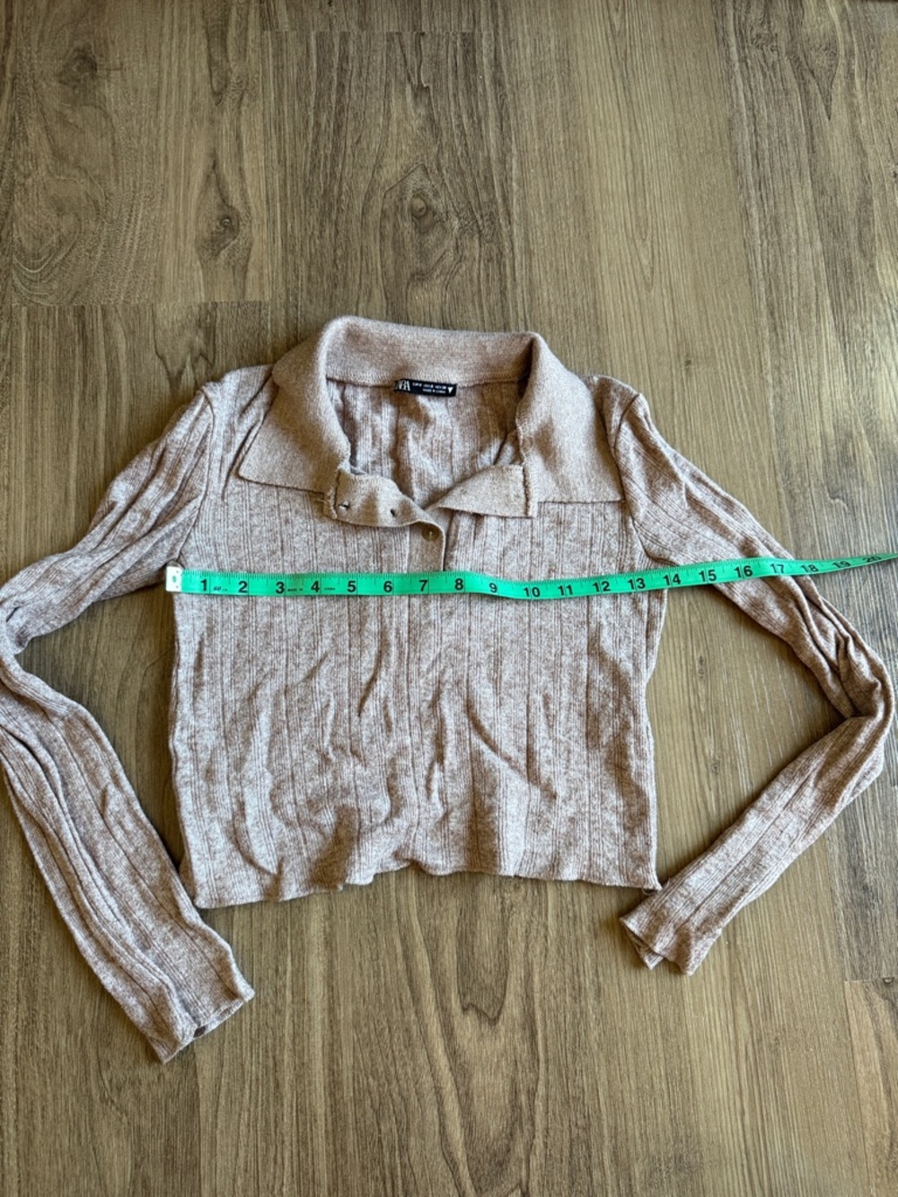 Zara Crop Polo Henley
